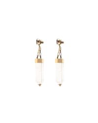 Kara Ross | Metallic Gold, Quartz And Topaz Pyramid Earrings | Lyst