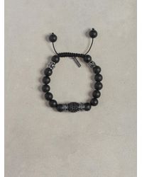 John Varvatos | Black Onyx Pave Roundel Bracelet for Men | Lyst