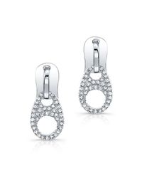 Anne Sisteron | Metallic 14kt White Gold Diamond Zipper Earrings | Lyst
