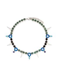 Joomi Lim | Green 'high Society' Metal Cutout Charm Crystal Necklace | Lyst