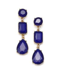 kate spade new york | Blue Linear Drop Earrings | Lyst