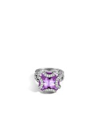John Hardy | Purple Classic Chain Ring With Amethyst And Diamonds | Lyst