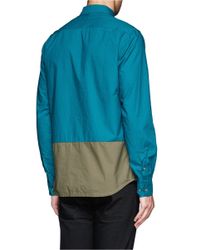 Paul Smith | Green Colourblock Poplin Shirt for Men | Lyst
