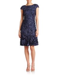 THEIA | Blue Embellished Sheath Dress | Lyst