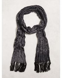 John Varvatos | Black Crinkled Leopard Scarf for Men | Lyst