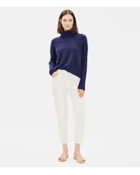 Eileen Fisher White Organic Cotton Tapered Ankle Jean