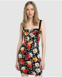 Guess Multicolor Floral Dress With Bodice Neckline