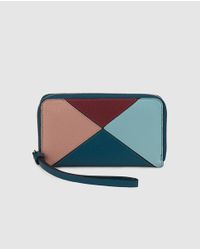 El Corte Inglés Blue Wo Large Multicoloured Wallet With Zip