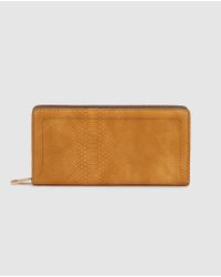El Corte Inglés Yellow Wo Large Mustard Snakeskin Clutch