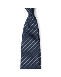 Emmett London - Blue Navy With Mint Stripe Tie for Men - Lyst