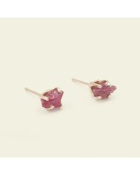 Erica Weiner - Red Raw Ruby Earrings - Lyst