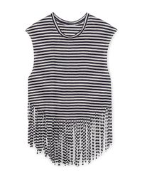 Rebecca Minkoff | Blue Gemini Fringe Tee | Lyst