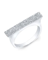 Anne Sisteron - Metallic 14kt White Gold Diamond Thick Bar Ring - Lyst