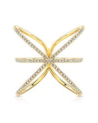 Anne Sisteron - 14kt Yellow Gold Diamond Starburst Ring - Lyst