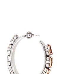 Philippe Audibert | Metallic 'paola' Crystal Strass Hoop Earrings | Lyst