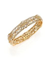 Adriana Orsini | Metallic Wisteria Pave Crystal Bangle Bracelet | Lyst
