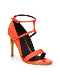 Tibi | Red Anouk Leather Highheel Sandals | Lyst
