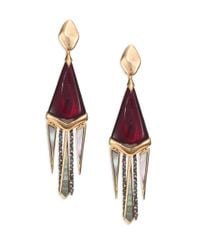 Alexis Bittar | Metallic Pop Surrealist Lucite, Black Mother-of-pearl & Crystal Spike Clip-on Chandelier Earrings | Lyst