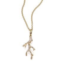 Ippolita | Metallic Diamond & 18k Yellow Gold Coral Branch Charm | Lyst