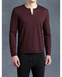 John Varvatos | Purple Burnout Eyelet Crewneck for Men | Lyst