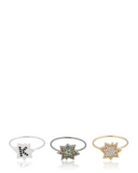 KENZO | Black Explosion Set Of 3 Rings | Lyst