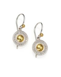 Gurhan | Metallic Nokta Diamond, 24k Yellow Gold & Sterling Silver Drop Earrings | Lyst