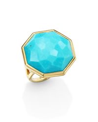 Ippolita | Metallic Rock Candy Turquoise & 18k Yellow Gold Large Octagon Ring | Lyst