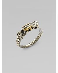 John Hardy | Metallic Naga 18K Yellow Gold & Sterling Silver Slim Dragon Ring | Lyst