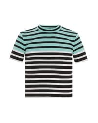 T By Alexander Wang | Multicolor Stretch Stripe Cropped Tee | Lyst
