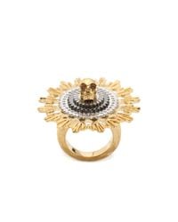 Alexander McQueen | Metallic Skull Flower Ring | Lyst