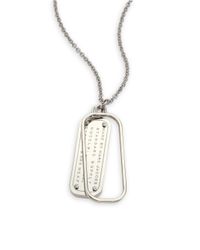 Marc By Marc Jacobs | Metallic Standard Supply Dog Tag Pendant Necklace | Lyst