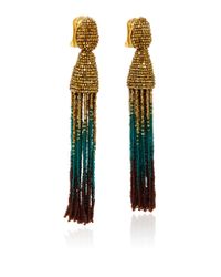 Oscar de la Renta | Multicolor Ombre Beaded Tassel Earrings | Lyst