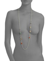 Ippolita | Orange Rock Candy Gelato Marrakesh Semi-Precious Multi-Stone & 18K Yellow Gold Rectangle Station Neckla | Lyst