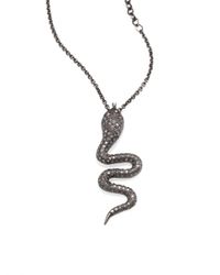 Zoe Chicco | Metallic Diamond, Ruby & Sterling Silver Snake Pendant Necklace | Lyst