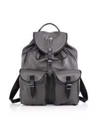 Giuseppe Zanotti | Gray Zipper-trim Leather Backpack for Men | Lyst