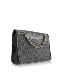 Tory Burch - Brown Fleming Medium Quilted Smooth Leather Bag W/chain - Lyst