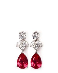 CZ by Kenneth Jay Lane | Red Pear-cut Drop Earrings | Lyst