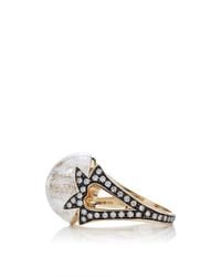 Noor Fares | White Fly Me To The Moon Amore Round Cabochon Ring | Lyst