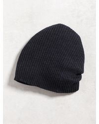 John Varvatos | Blue Double Layer Rib Knit Beanie for Men | Lyst