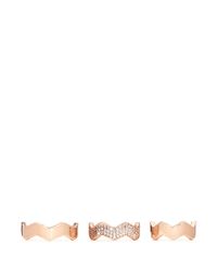 Eddie Borgo | Metallic Zigzag Crystal Pavé Three Ring Set | Lyst