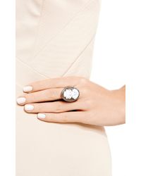 Amedeo | Natural Hand Carved Sardonyx Shell Cameo Ring Set in Black Rhodium Plated Silver with Black Diamonds | Lyst