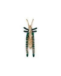 Kenneth Jay Lane | Green Crystal Enamel Caterpillar Brooch | Lyst