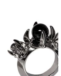 Alexander McQueen | Metallic Claw And Skull Ring | Lyst