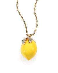 kate spade new york | Yellow Lemon Tart Pendant Necklace | Lyst
