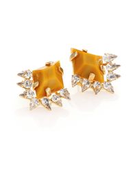 DANNIJO | Metallic Bleu Crystal Stud Earrings/goldtone | Lyst
