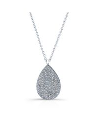 Anne Sisteron - Metallic 14kt White Gold Diamond Large Pear Shaped Necklace - Lyst