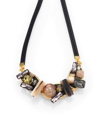 Marni | Black Multi-stone Cluster Necklace | Lyst