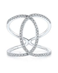 Anne Sisteron | 14kt White Gold Diamond Cigar Band Ring | Lyst