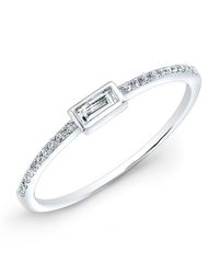 Anne Sisteron - Metallic 14kt White Gold Diamond Baguette Ring - Lyst