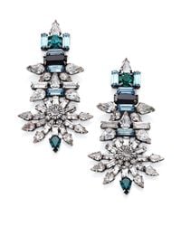 DANNIJO | Gray Everly Crystal Drop Earrings | Lyst